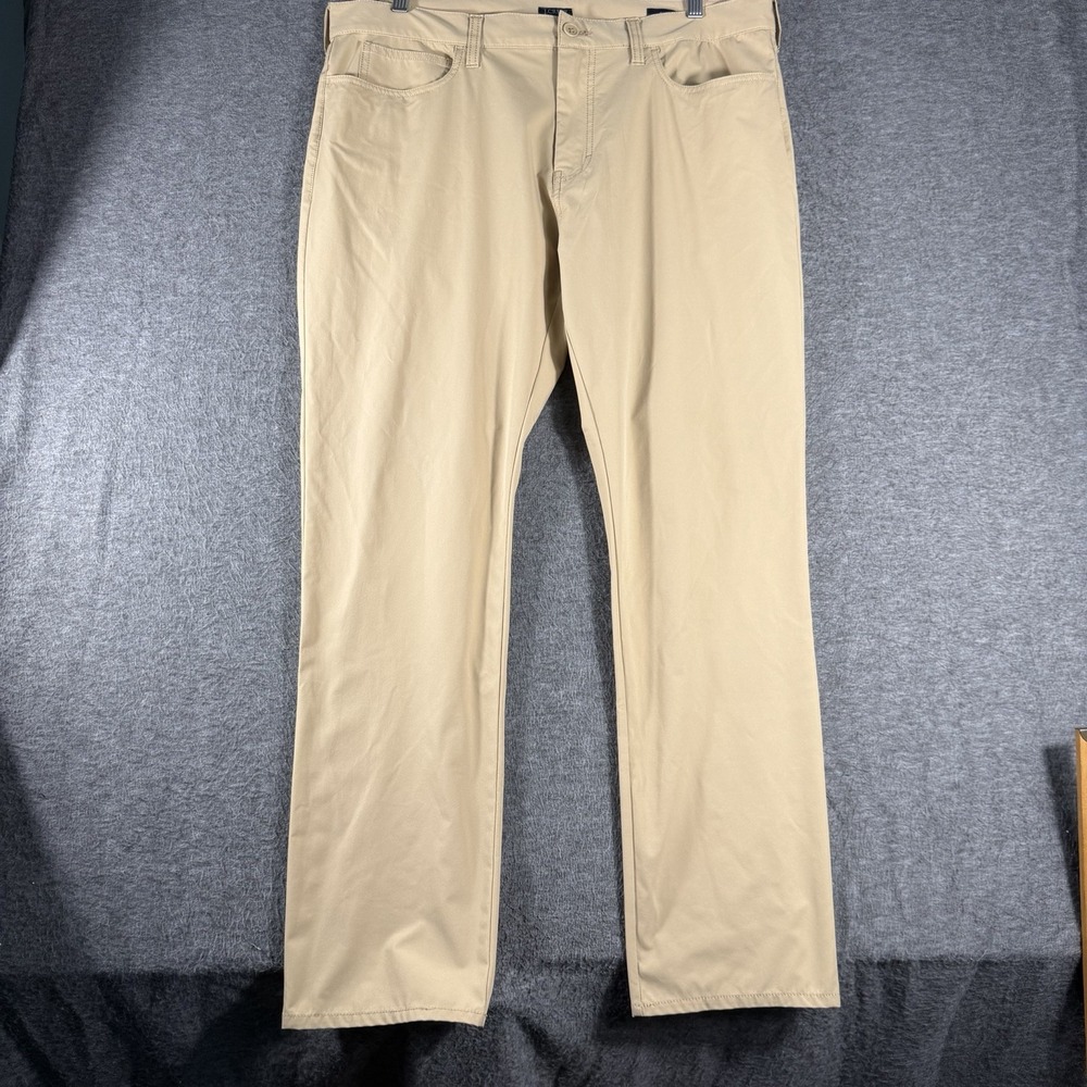 J Crew Mens Pants 36x30 Slim‎ Brown Flex Golf Performance  100% Polyester Preppy